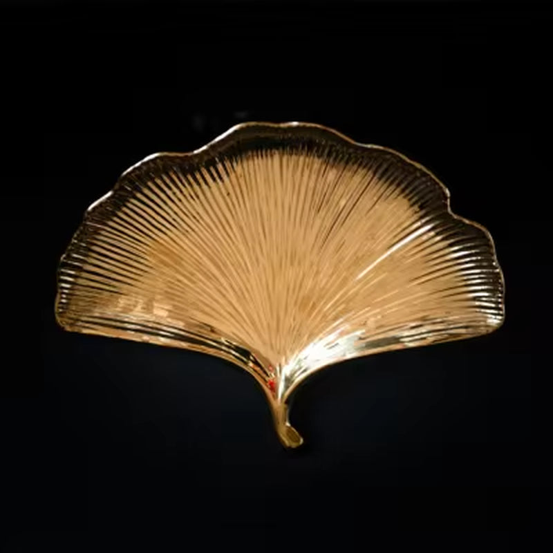 Gingko Leaf Ceramic Plate - Great for Snacks or Jewelery