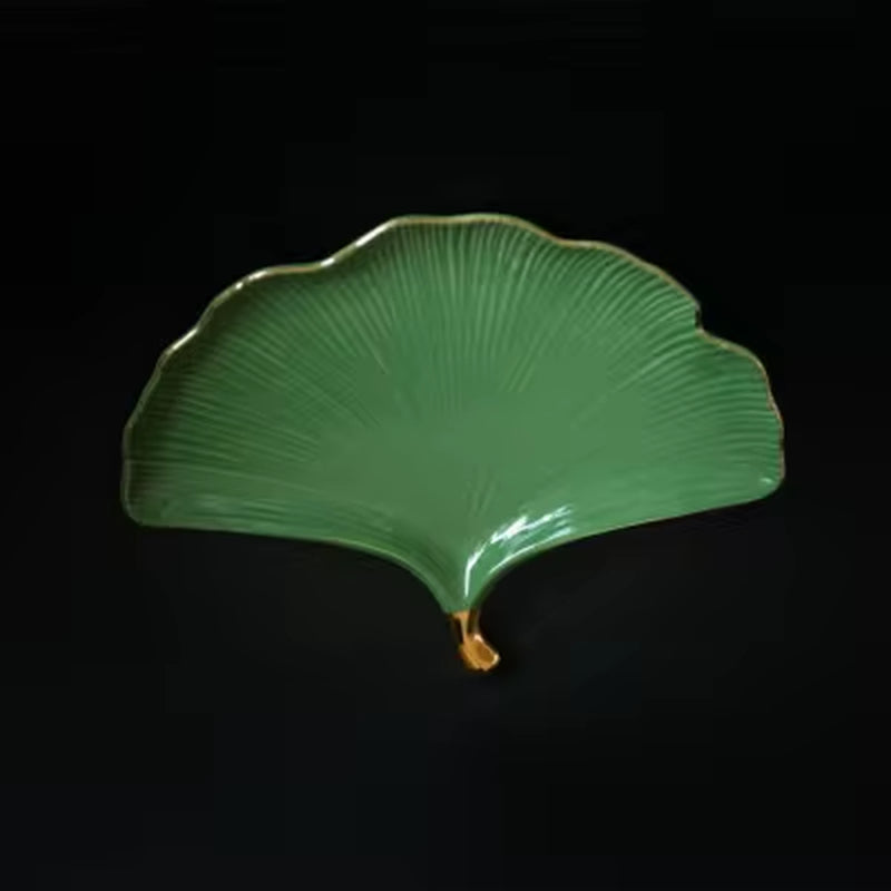 Gingko Leaf Ceramic Plate - Great for Snacks or Jewelery