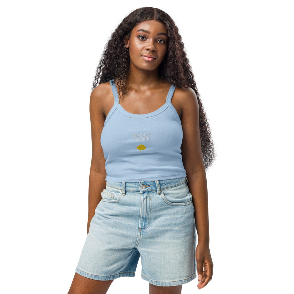 Gingko Leaf Minimalist Tank Top - Sky