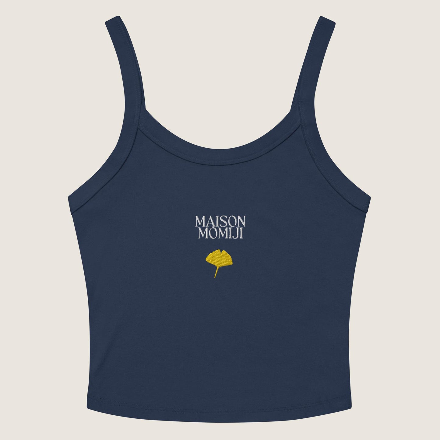 Gingko Leaf Minimalist Tank Top -Indigo
