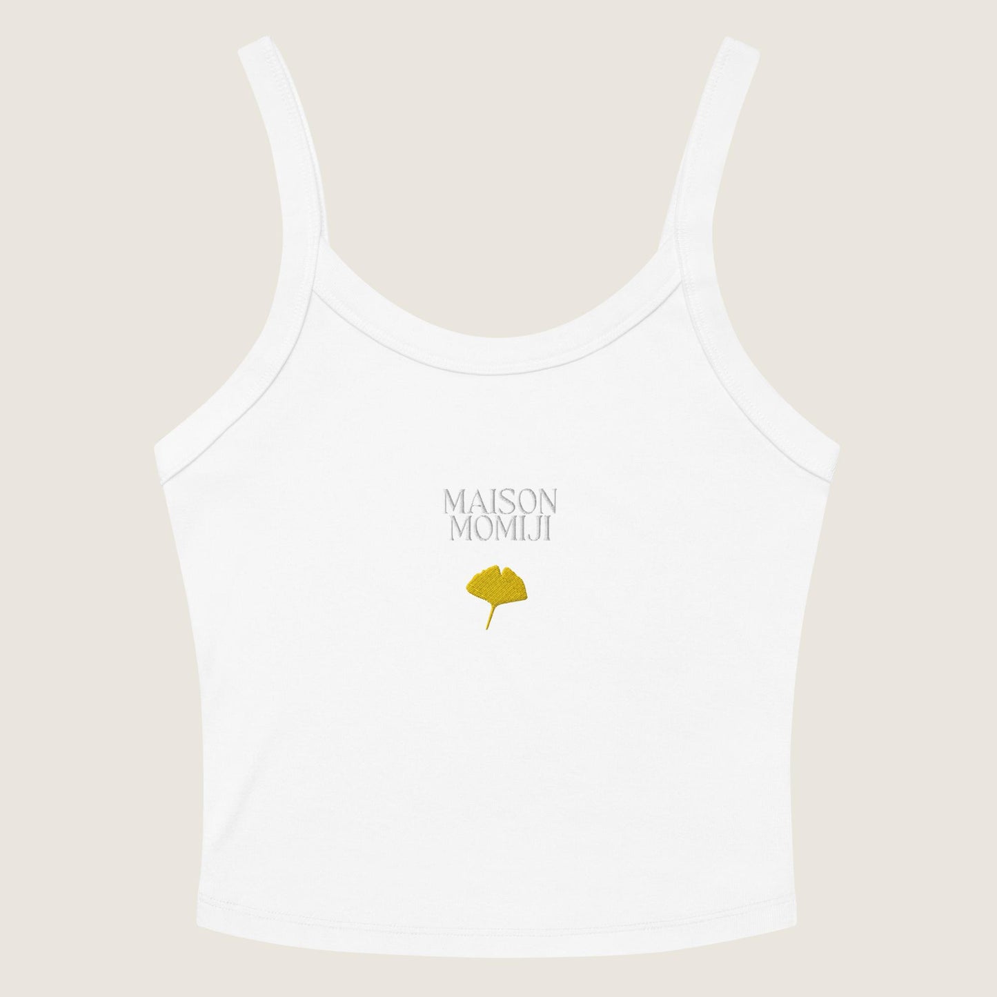 Gingko Leaf Minimalist Tank Top - Pearl